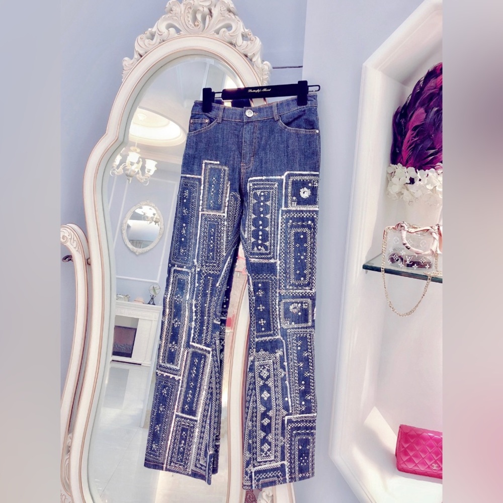 Brand new French sequins jeans 38